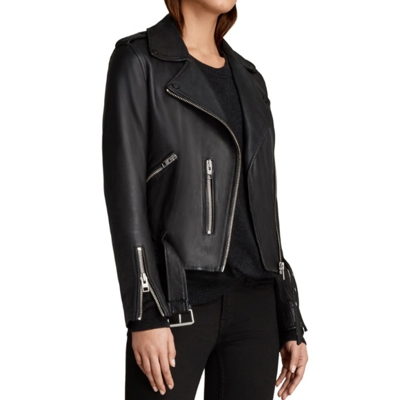 ALLSAINTS Balfern Leather Biker Jacket - Picture 3 of 8